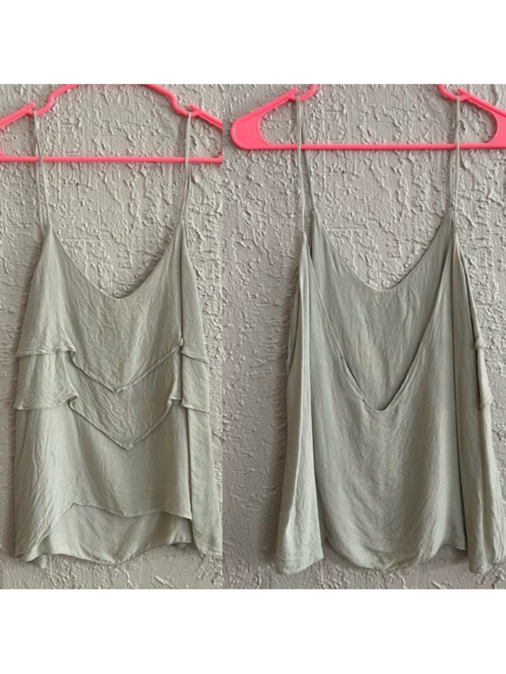 Merritt Charles Sage Green Layered Spaghetti Strap Cami